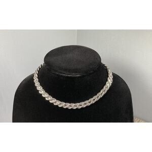 Vintage Monet Thick Rope Chain Necklace in Silver Tone 30” Inch Length Signed